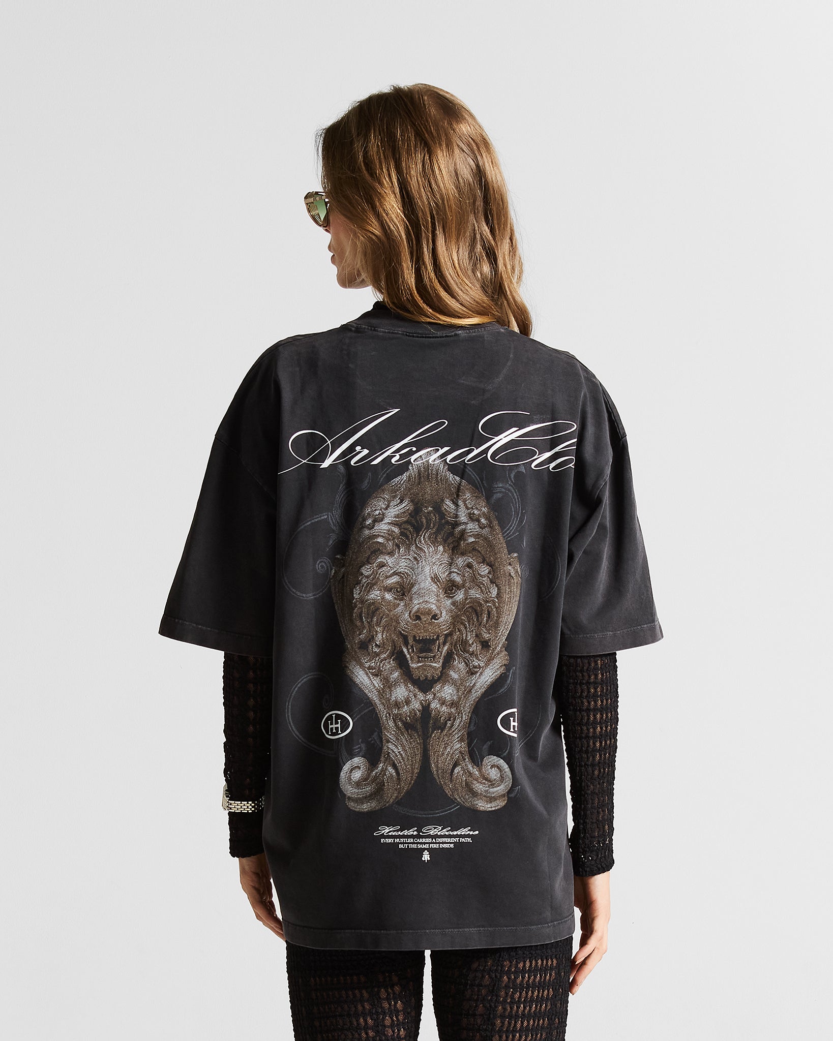 Wshed Black Tshirt Lion - Unisex