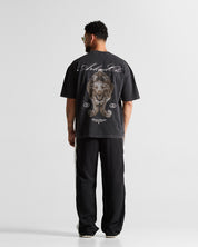 Wshed Black Tshirt Lion