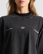 Wshed Black Tshirt Lion - Unisex