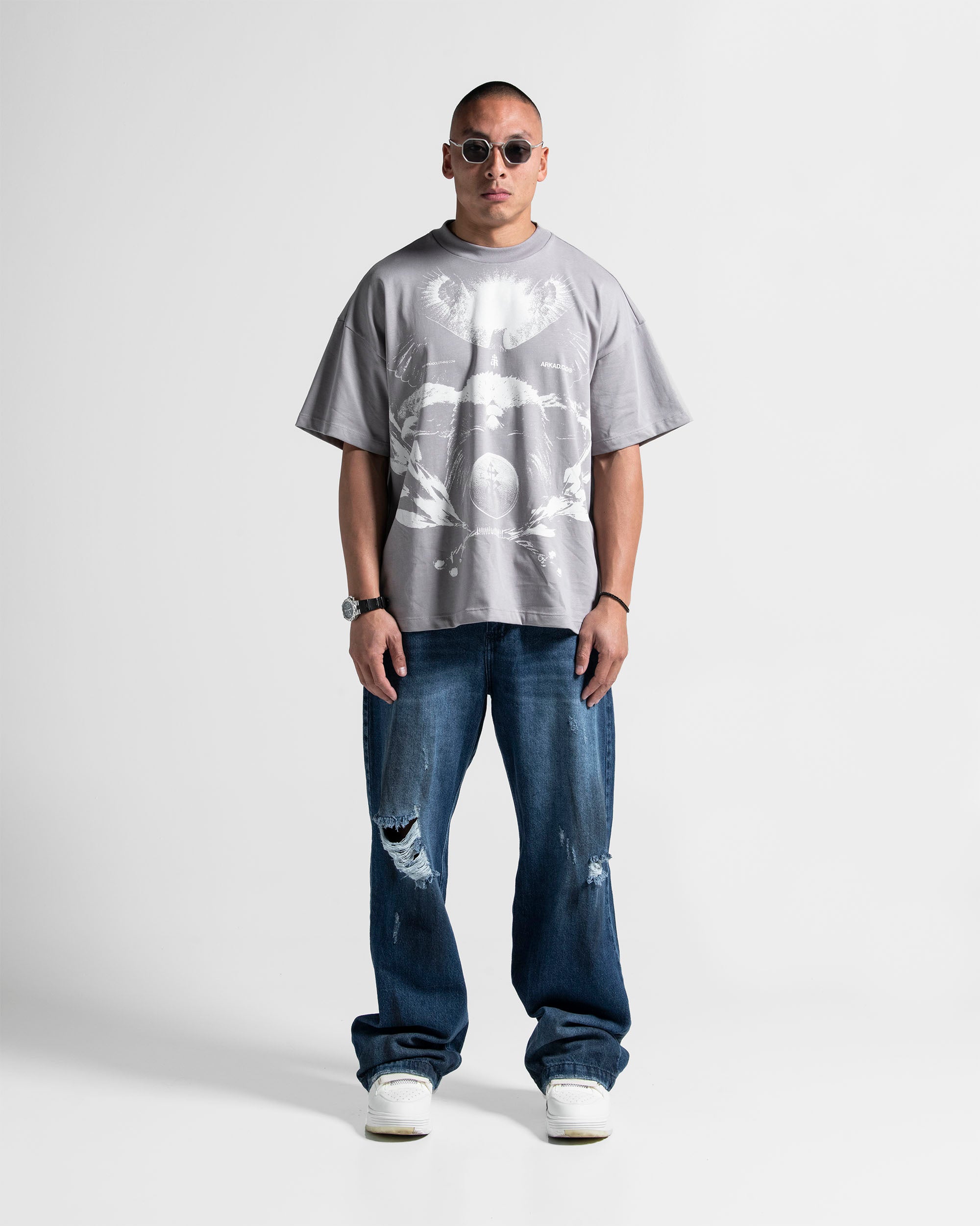 Tshirt Oversize Gris Paper Trail