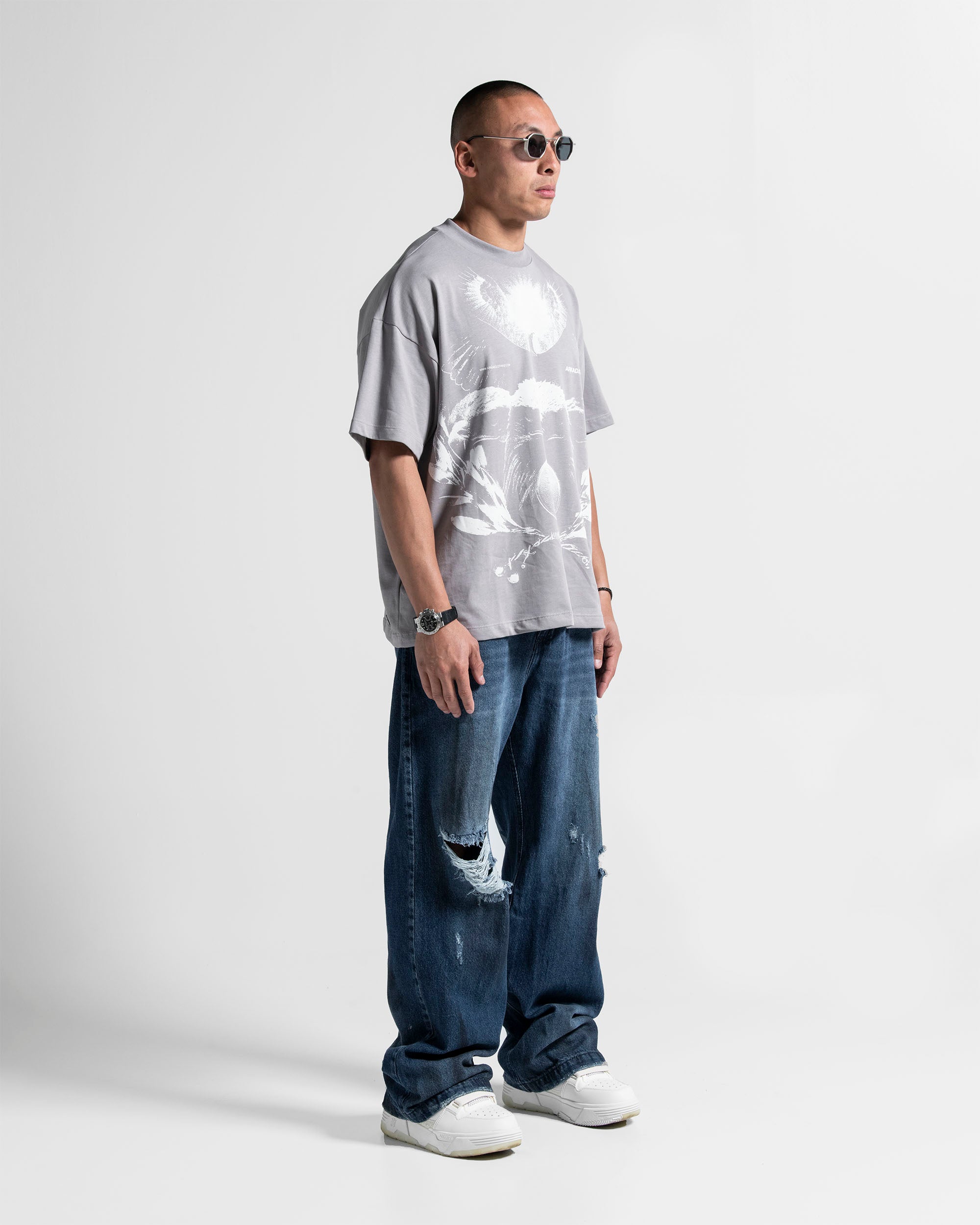 Tshirt Oversize Gris Paper Trail