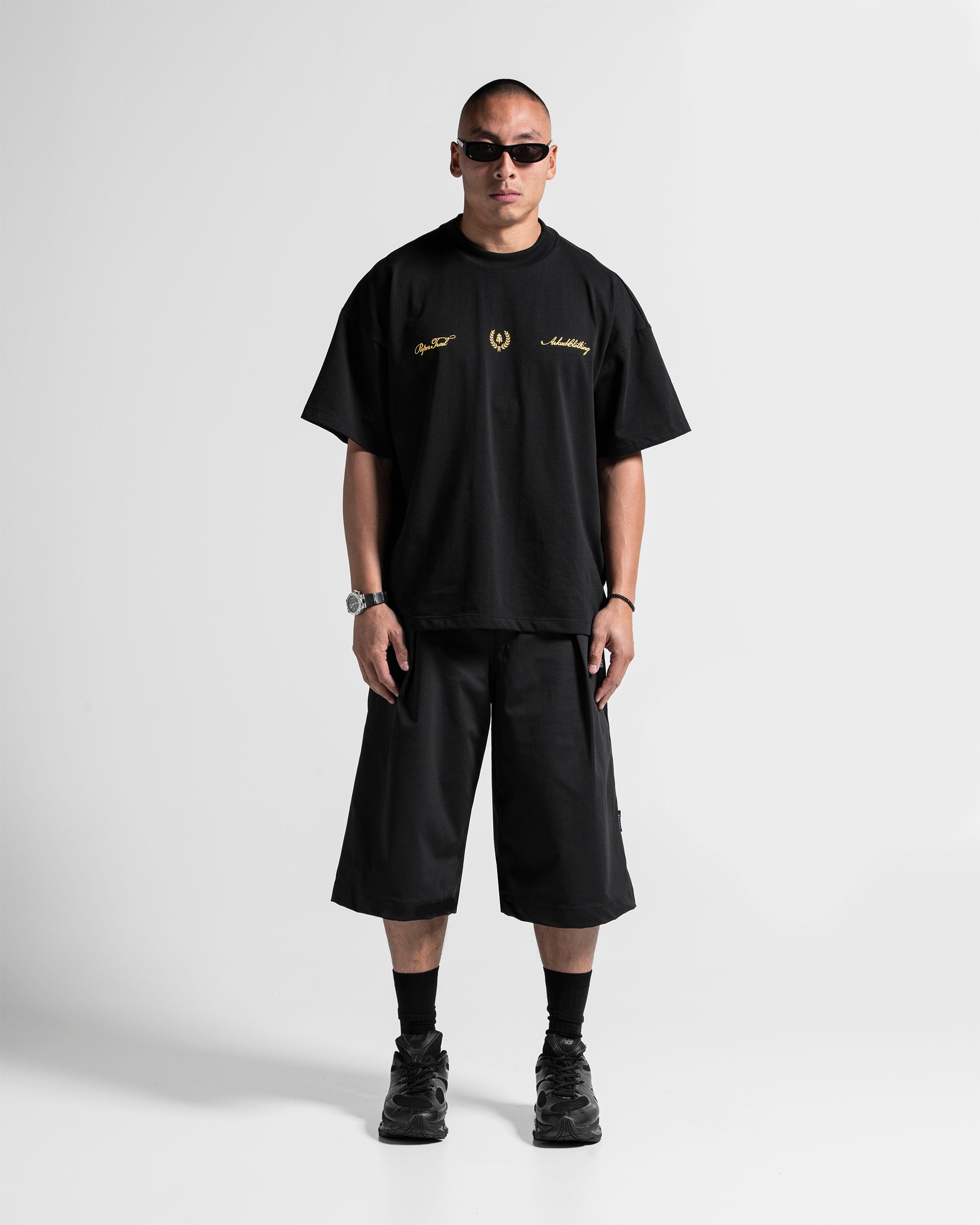 Tshirt Oversize Negra Paper Trail