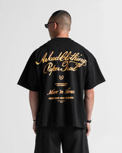 Tshirt Oversize Negra Paper Trail