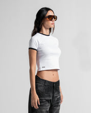 Ribbed Baby Tee Blanca