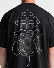 Boxy Fit Tshirt Negra Paper Trail