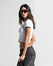 Ribbed Baby Tee Blanca