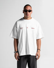 Tshirt Oversize Blanca Sello Rojo