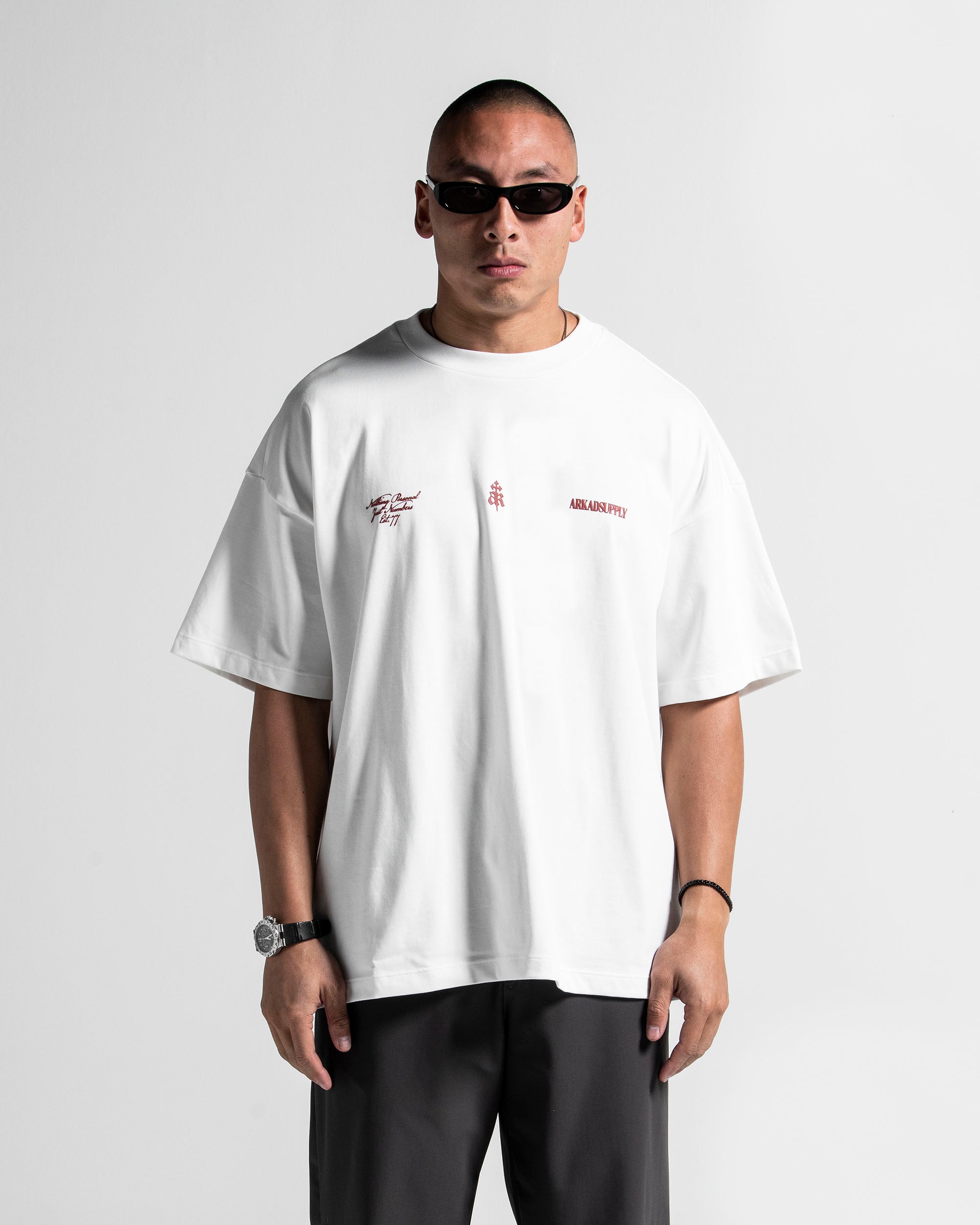 Tshirt Oversize Blanca Sello Rojo