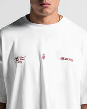 Tshirt Oversize Blanca Sello Rojo