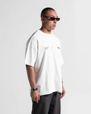 Tshirt Oversize Blanca Sello Rojo