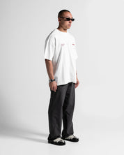 Tshirt Oversize Blanca Sello Rojo