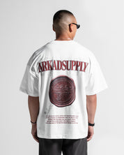 Tshirt Oversize Blanca Sello Rojo