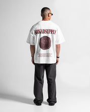 Tshirt Oversize Blanca Sello Rojo