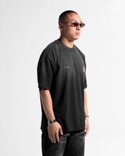 Washed Tshirt Oversize Negra ARK Paper Trail.