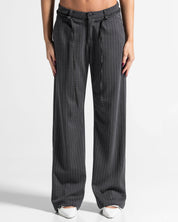 Striped Pant Gris Mujer