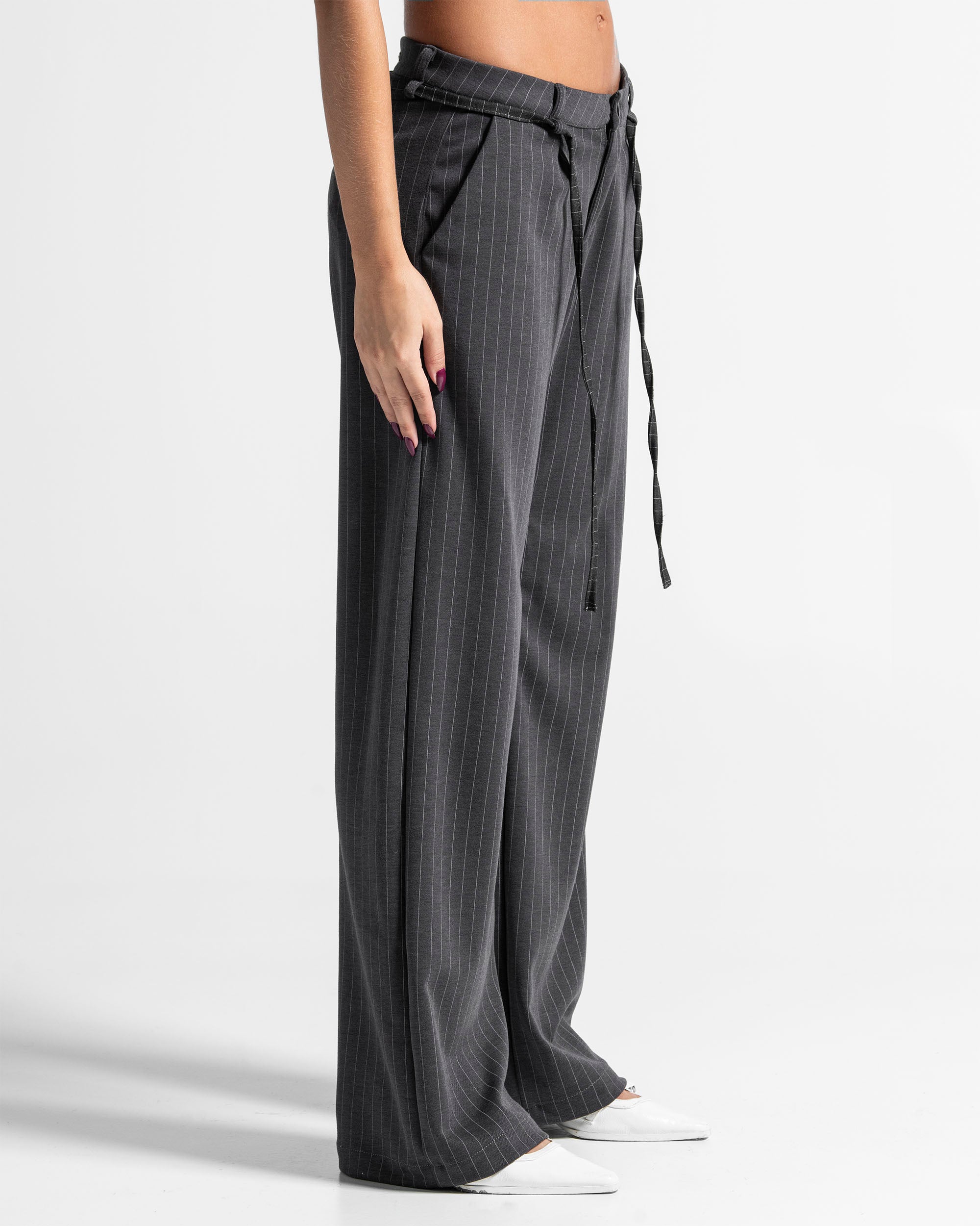 Striped Pant Gris Mujer