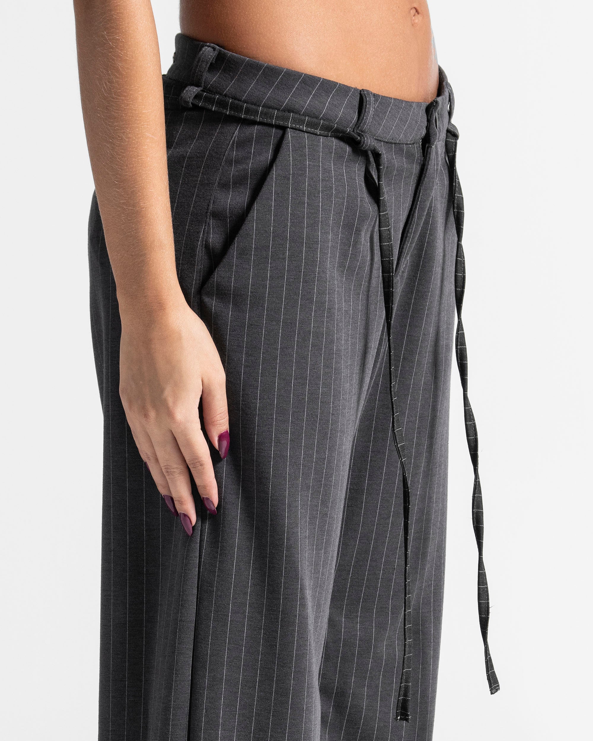 Striped Pant Gris Mujer