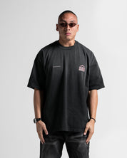 Washed Tshirt Oversize Negra ARK Paper Trail.