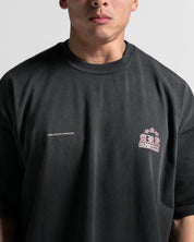 Washed Tshirt Oversize Negra ARK Paper Trail.