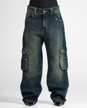 Denim Pant Cargo Cierres Unisex