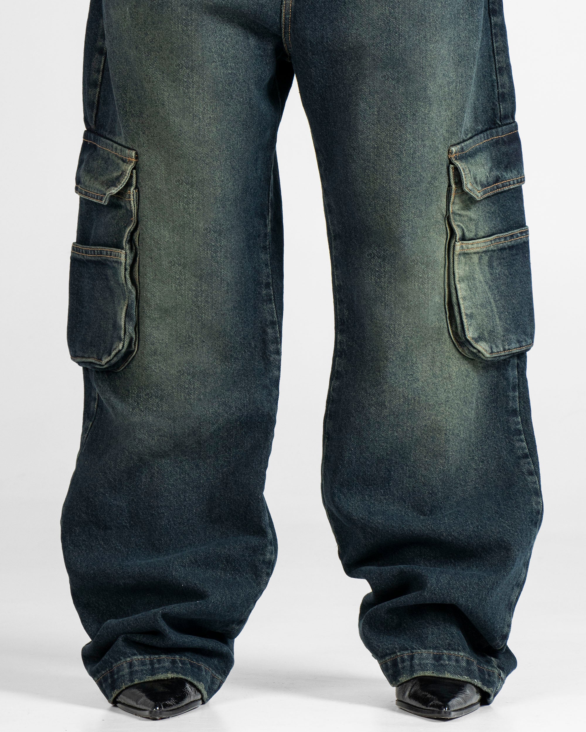 Denim Pant Cargo Cierres Unisex