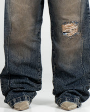 Jean Dirty Oscuro Destroyed Unisex