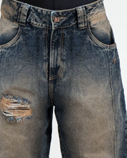 Jean Dirty Oscuro Destroyed Unisex