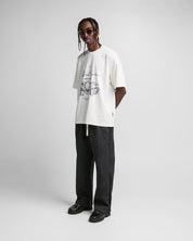 Tshirt Oversize Crema Arkad Legione Estampado Azul