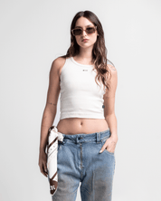 Tank Shirt Rib Beige Mujer