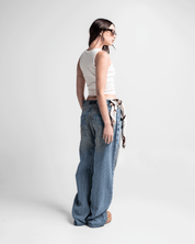 Tank Shirt Rib Beige Mujer