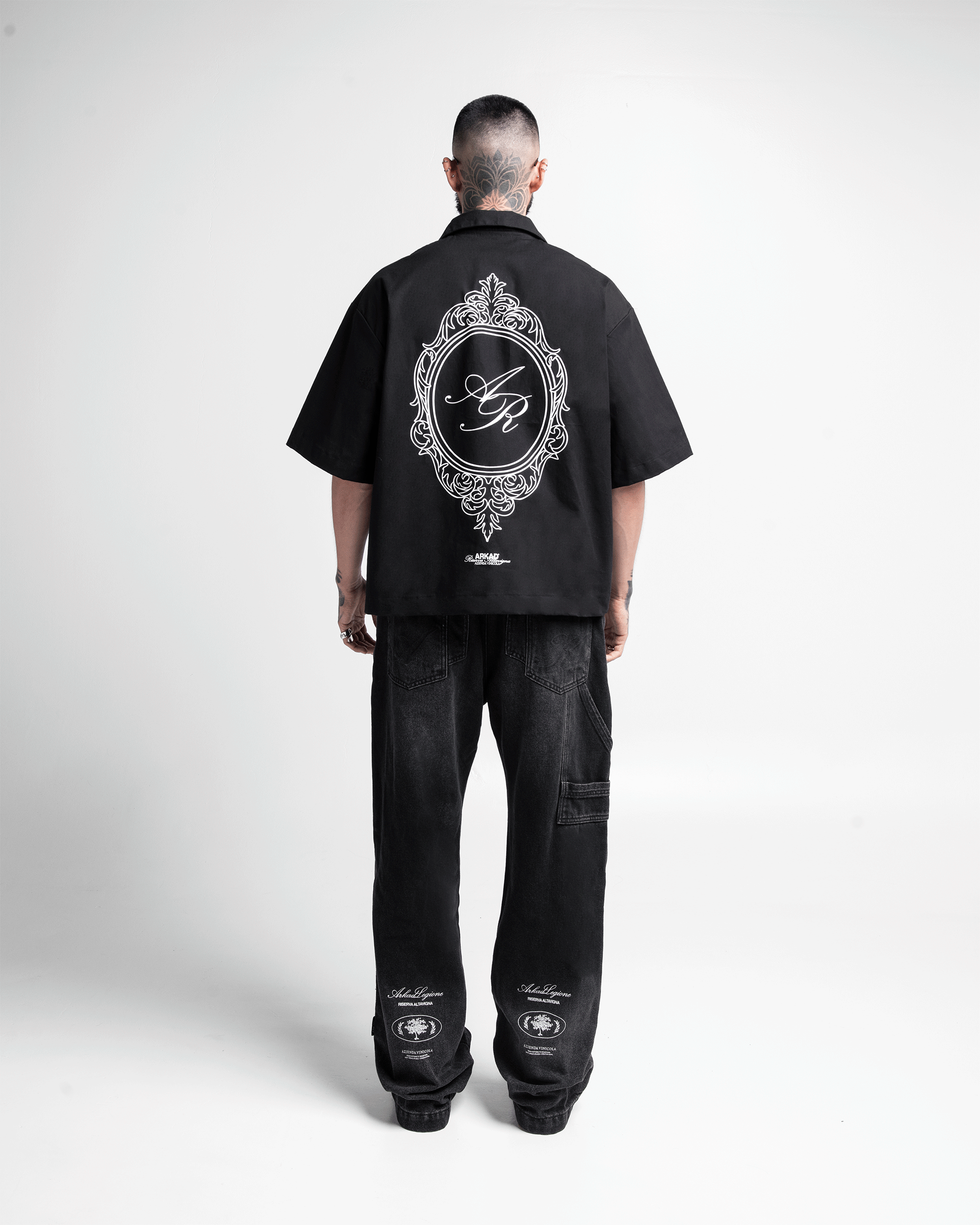 Camisa de Botones Negra Legione