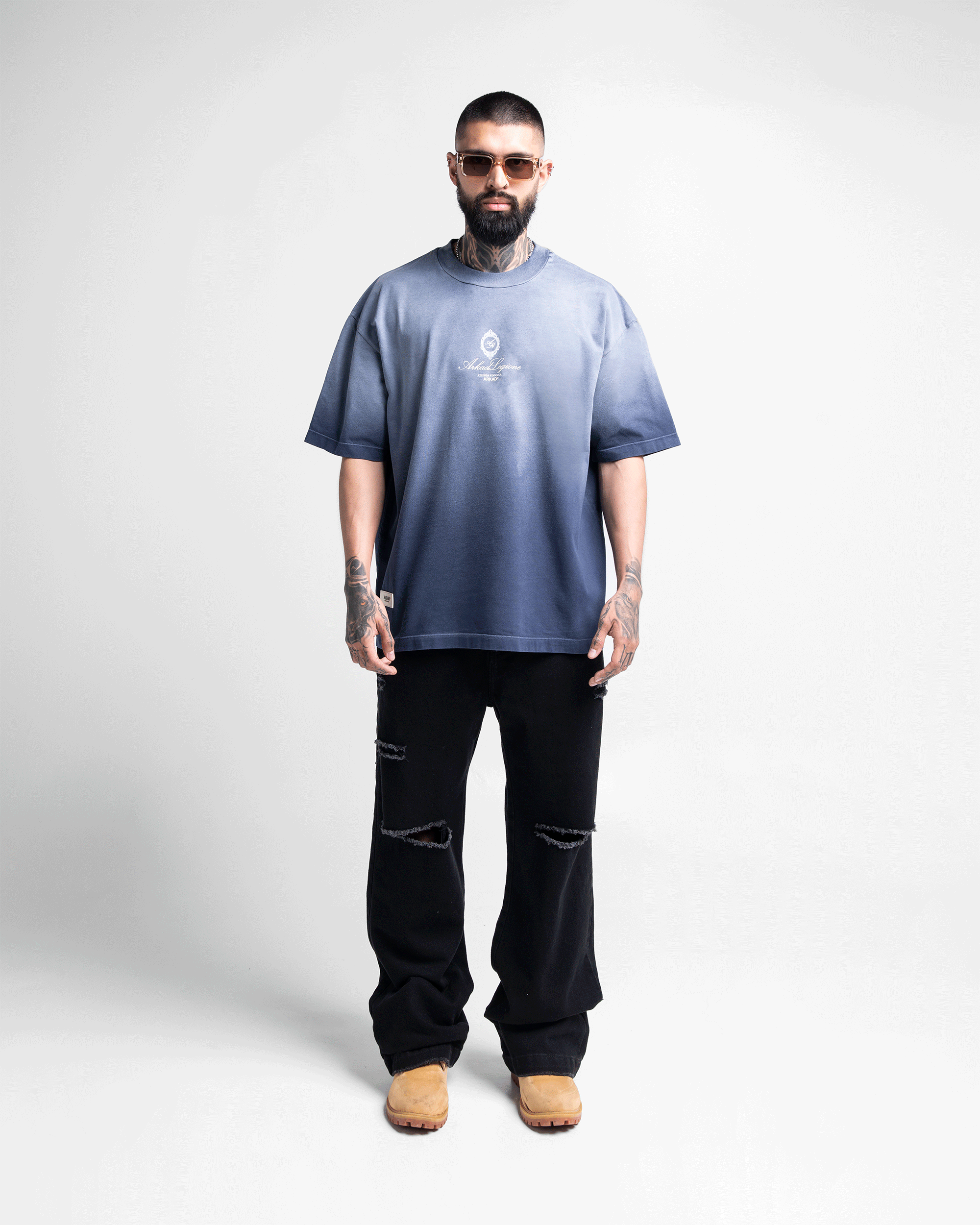 Washed Tshirt Oversize Azul Legione