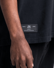 Washed Tshirt Oversize Negra Estampada