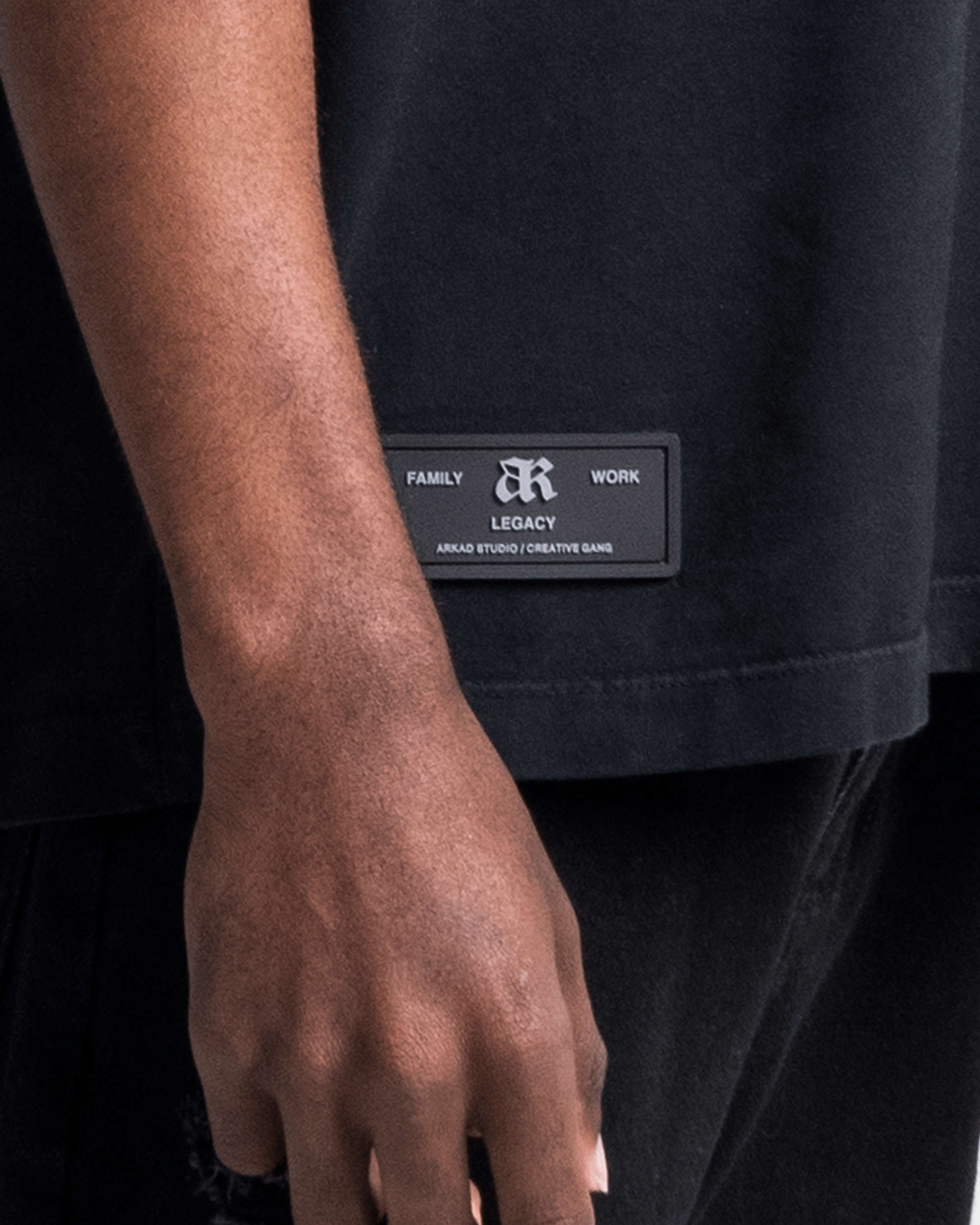 Washed Tshirt Oversize Negra Estampada