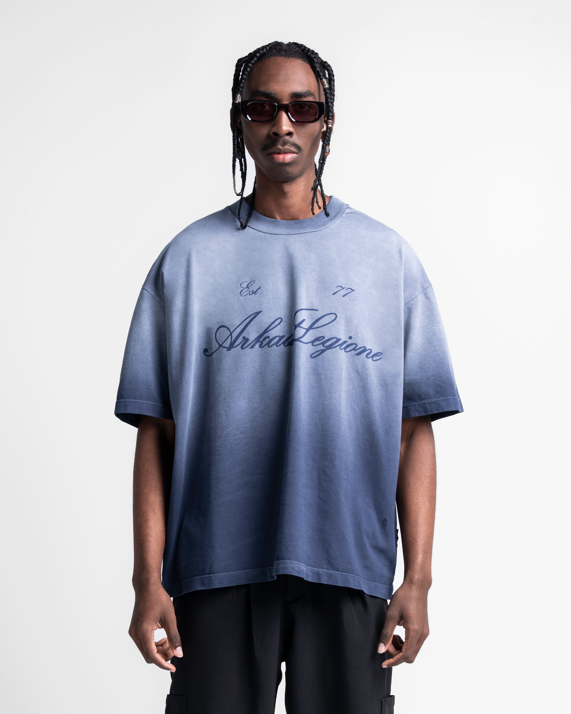Washed Tshirt Oversize Azul Arkad Supply