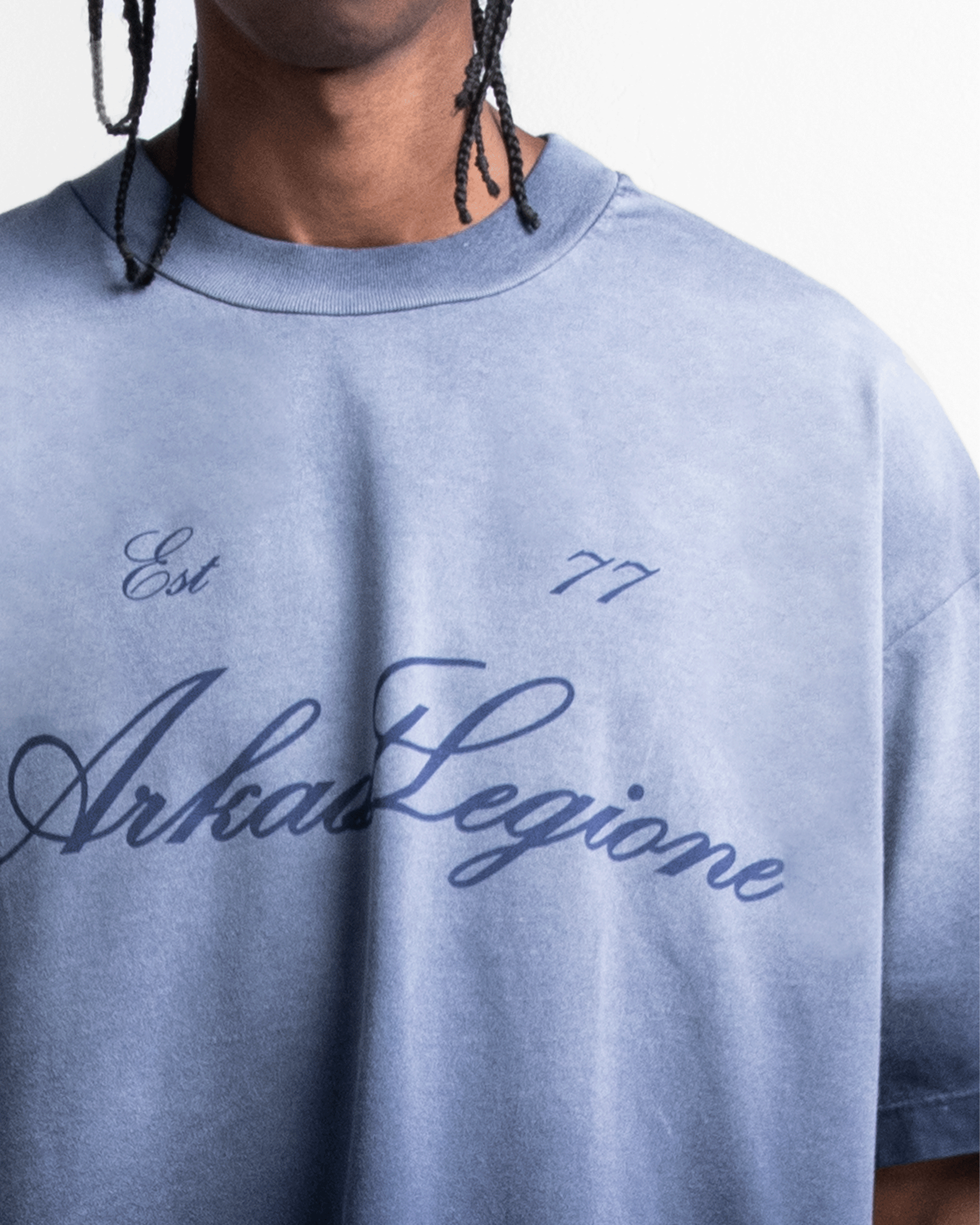 Washed Tshirt Oversize Azul Arkad Supply