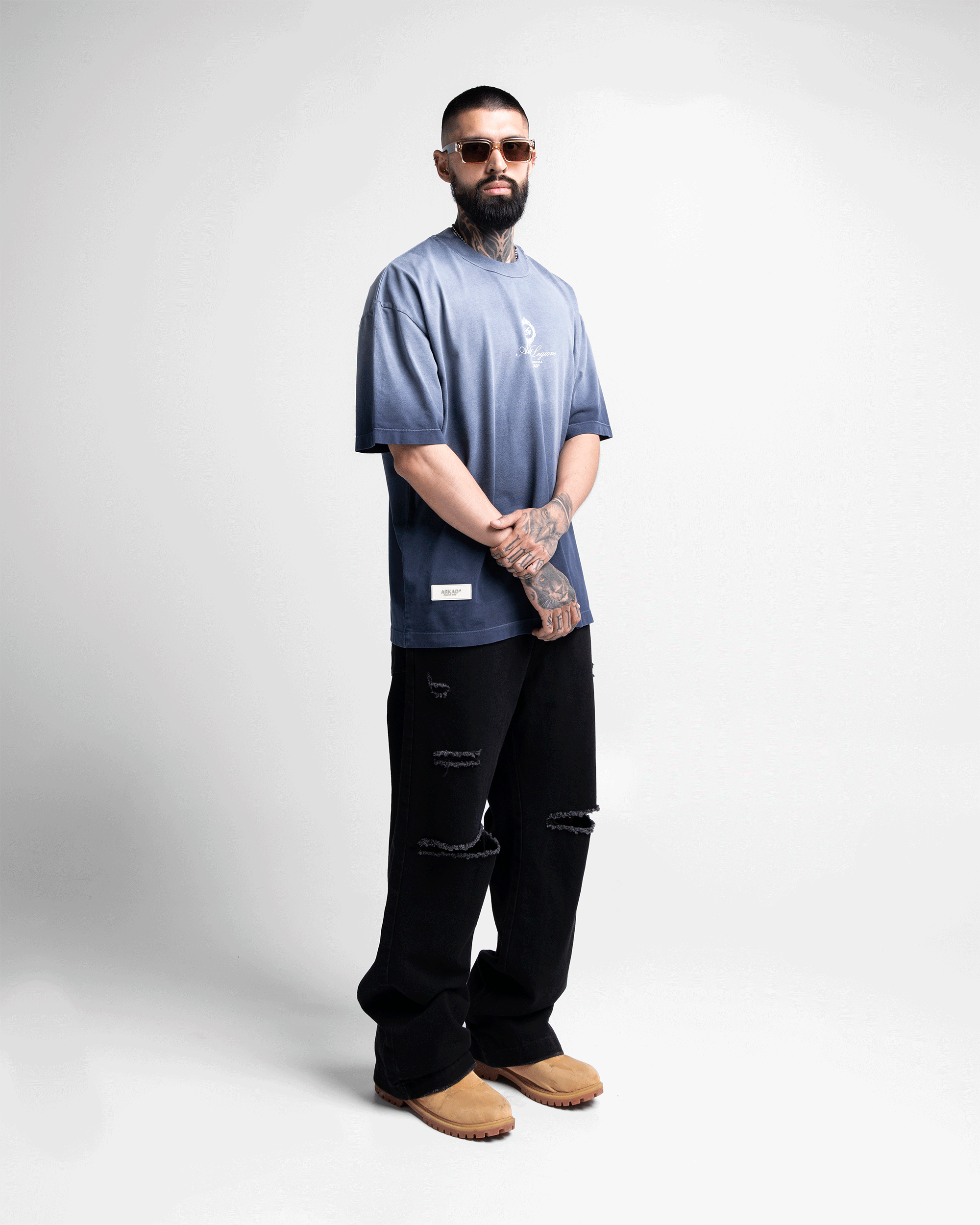 Washed Tshirt Oversize Azul Legione