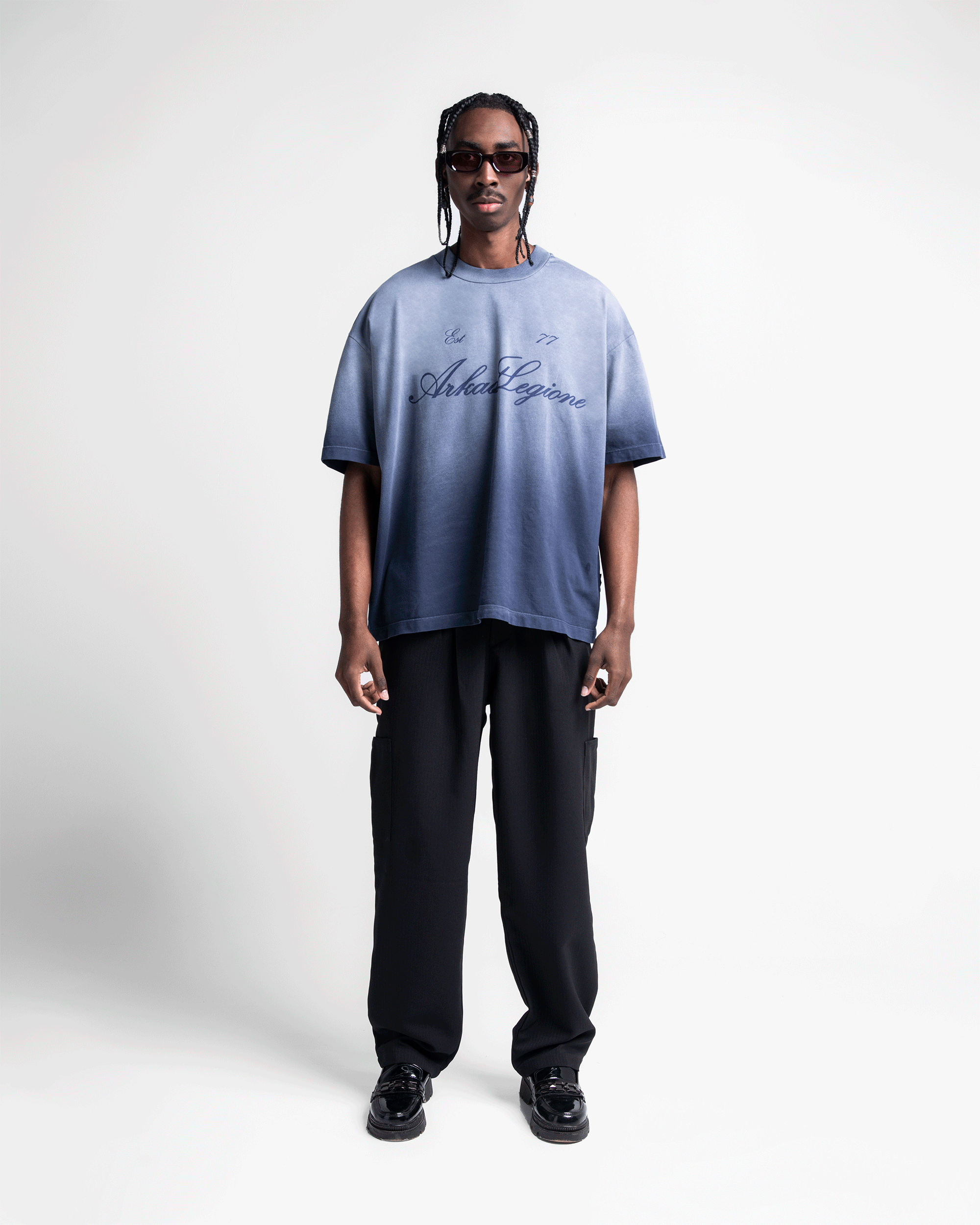 Washed Tshirt Oversize Azul Arkad Supply