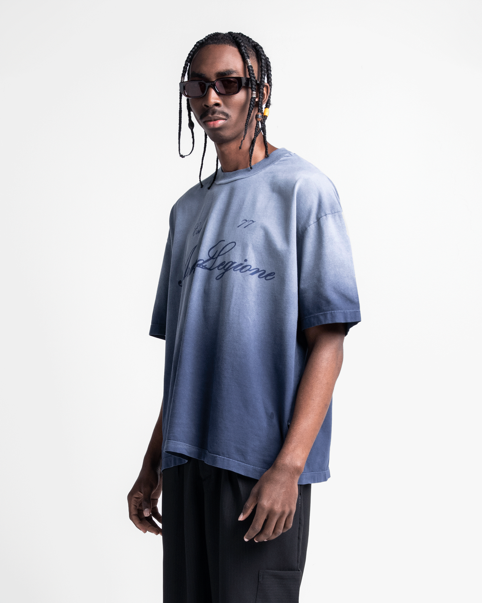 Washed Tshirt Oversize Azul Arkad Supply