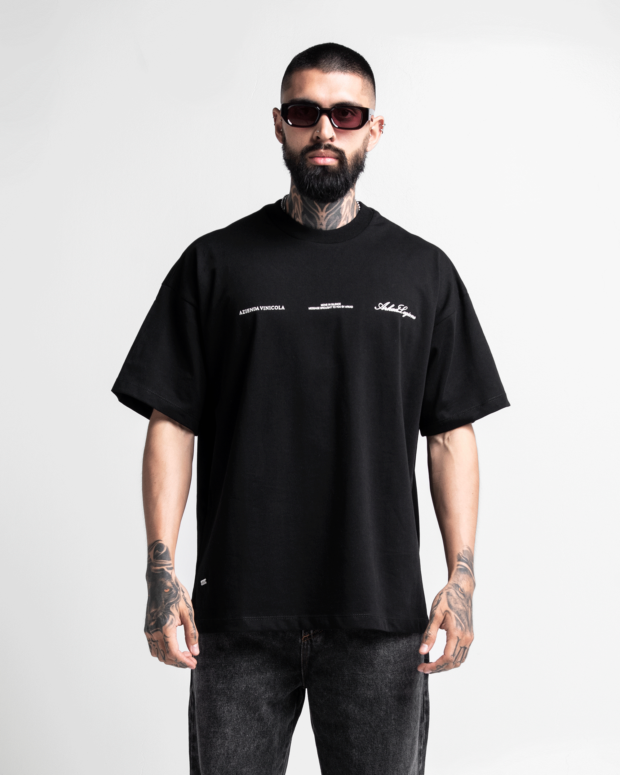 Tshirt Oversize Negra Glass