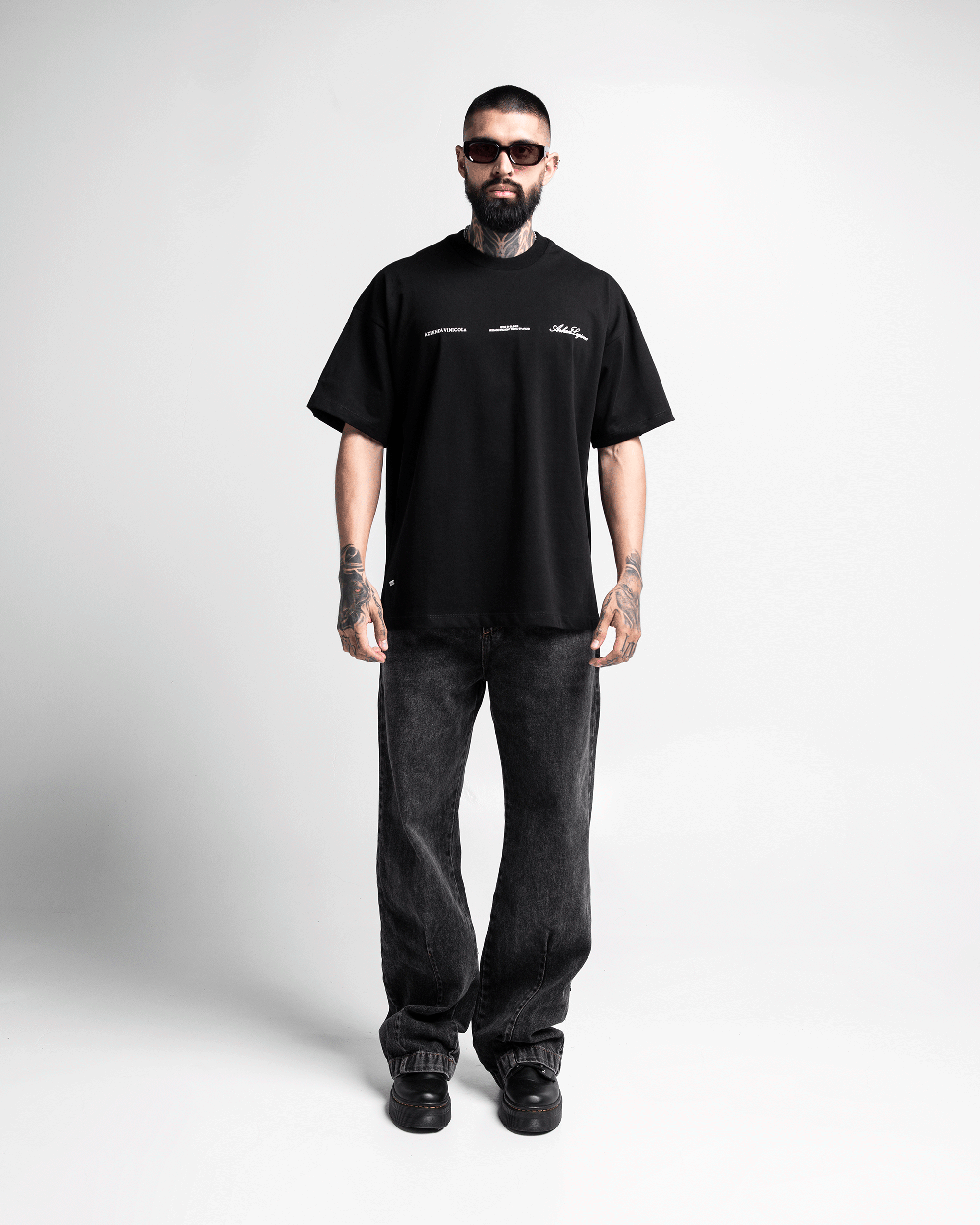 Tshirt Oversize Negra Glass