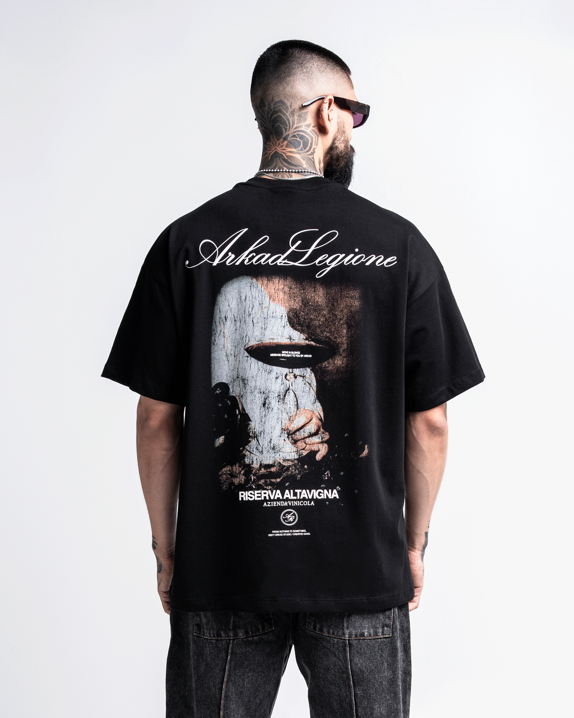 Tshirt Oversize Negra Glass