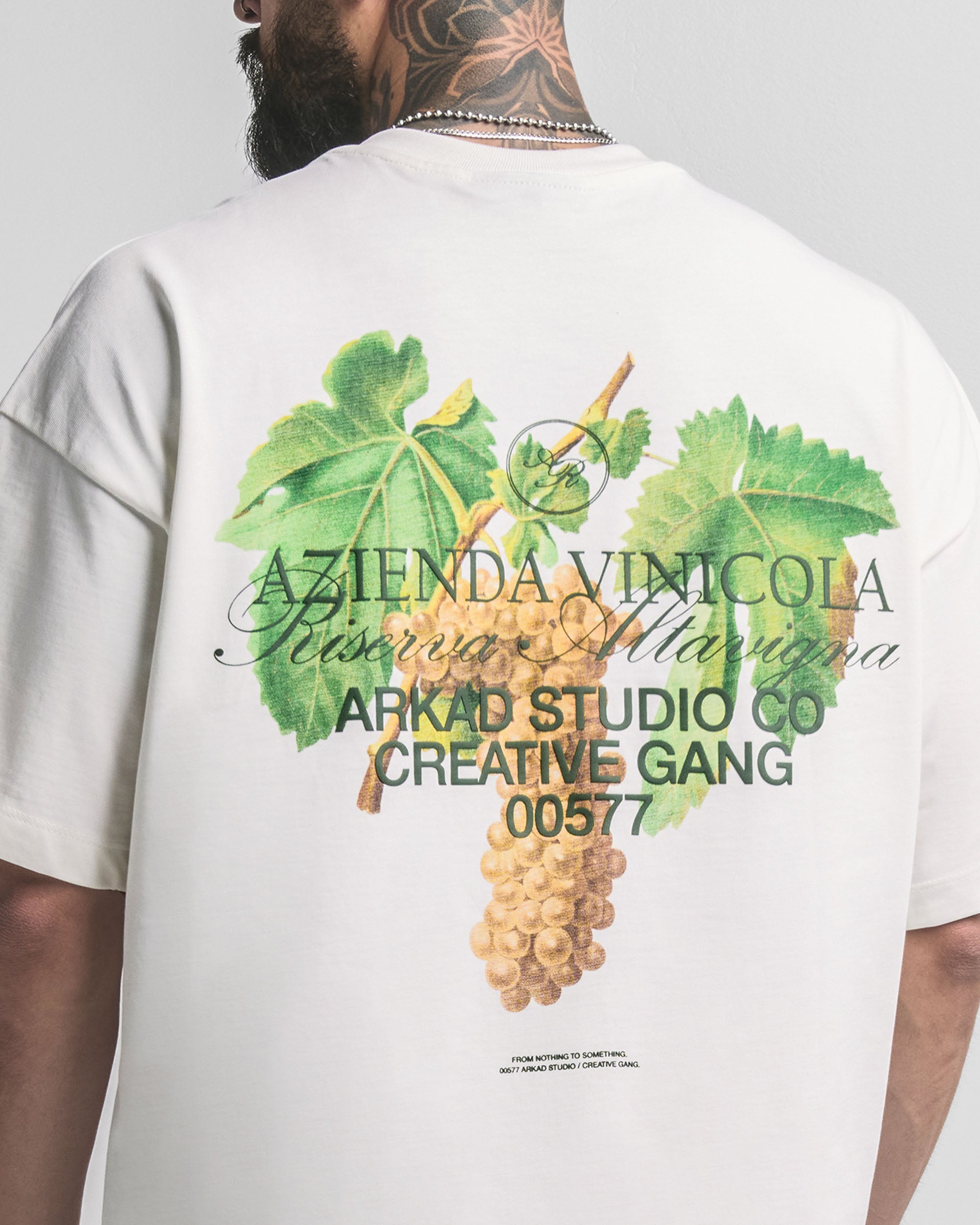 Tshirt Oversize Crema Grapes Arkad Legione