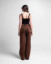 Jean Acid Wash Cafe Mujer