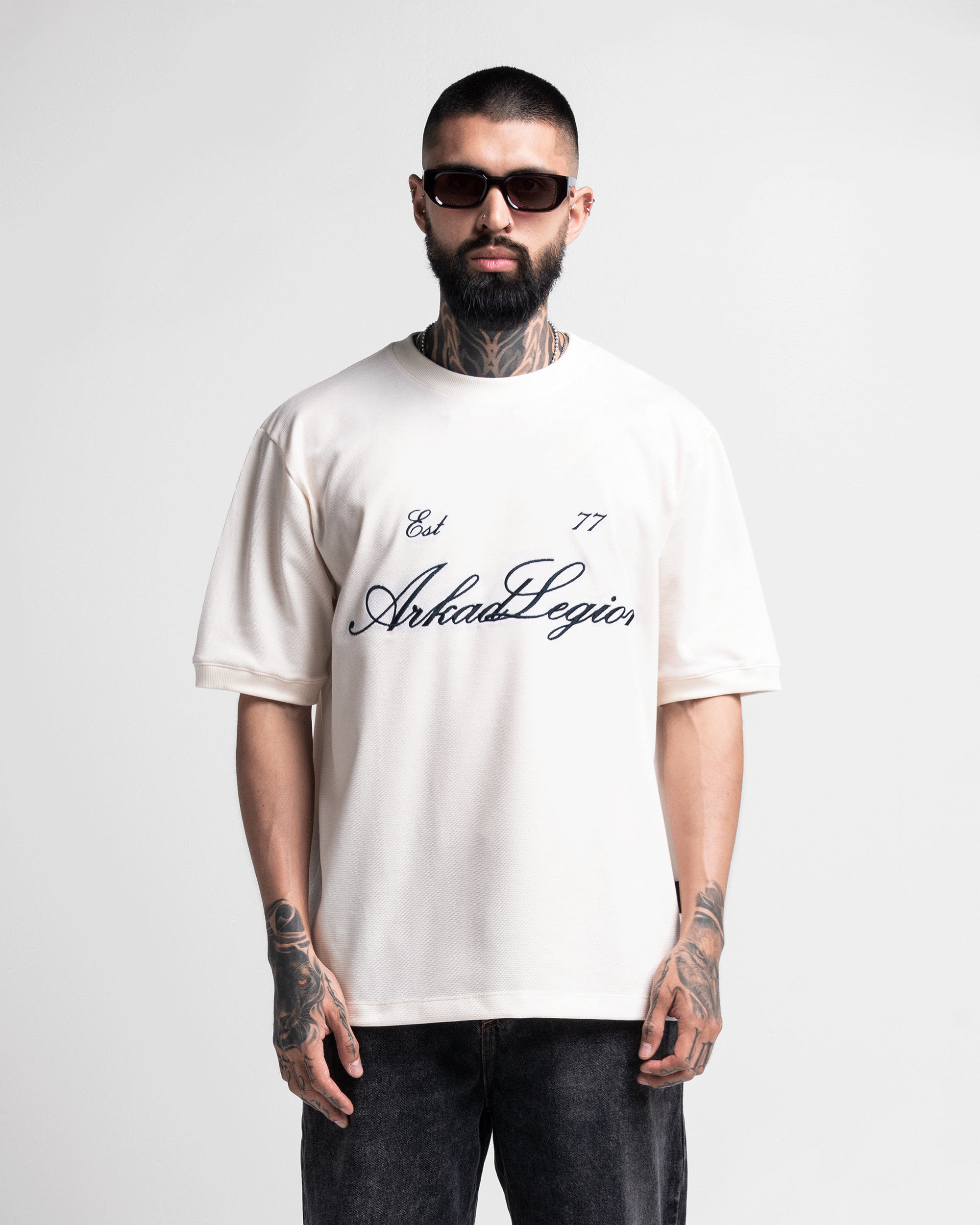 Tshirt Beige Legione Bordado Azul