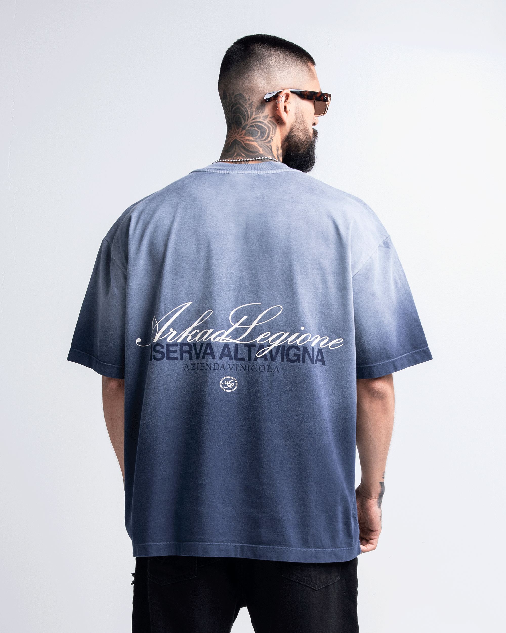 Washed Tshirt Oversize Azul Legione