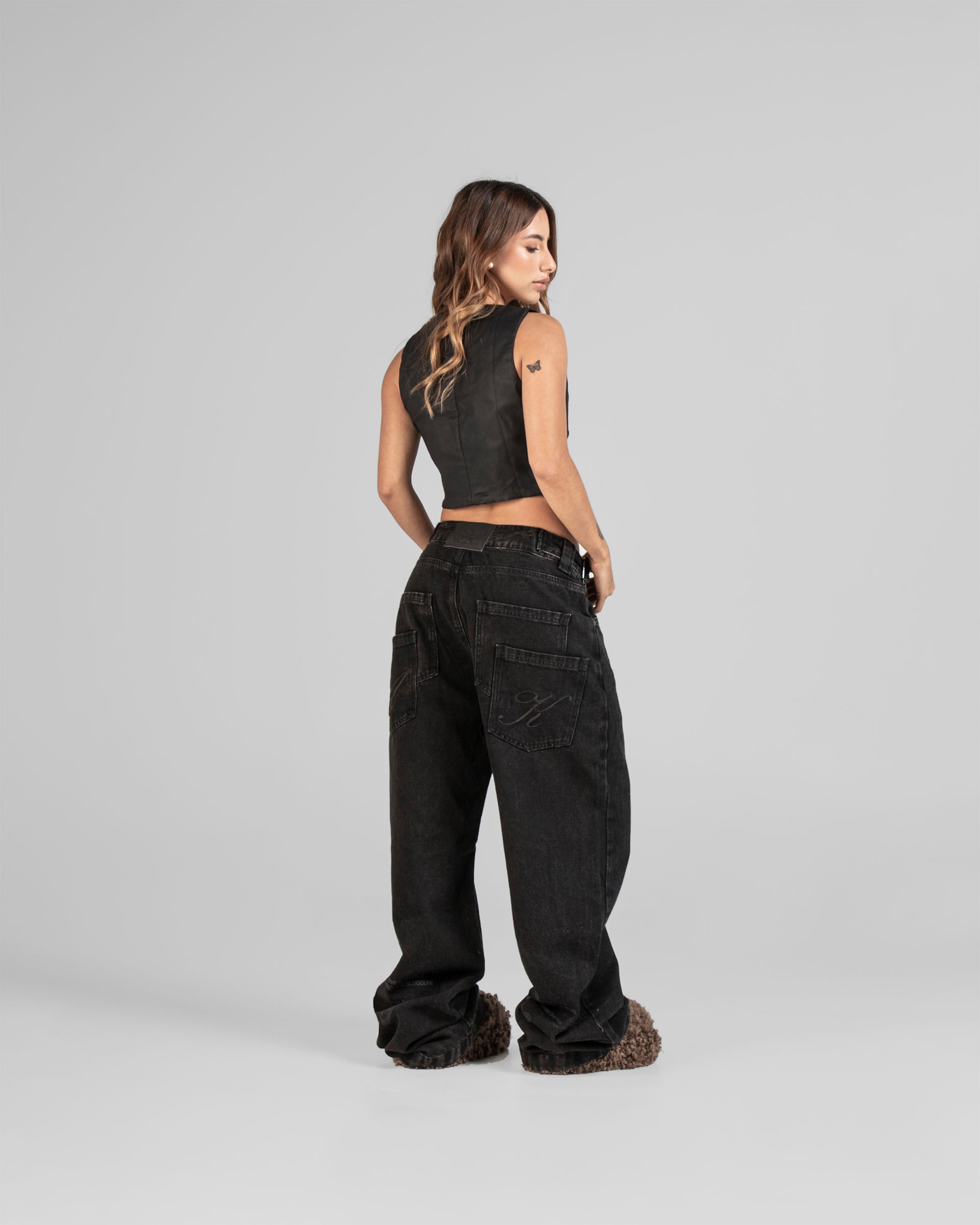 Denim Pant Negro Hustler Unisex