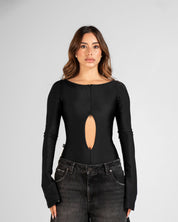 Bodysuit Hustler Negro Abertura