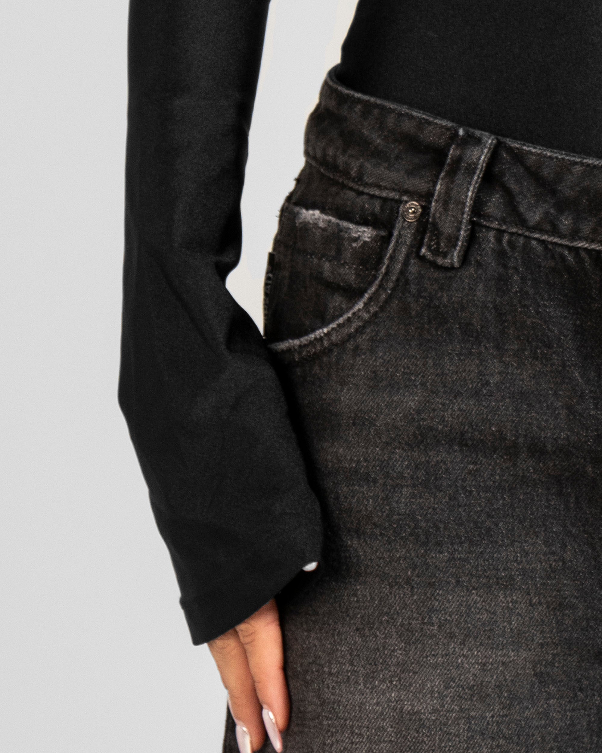 Bodysuit Hustler Negro Abertura