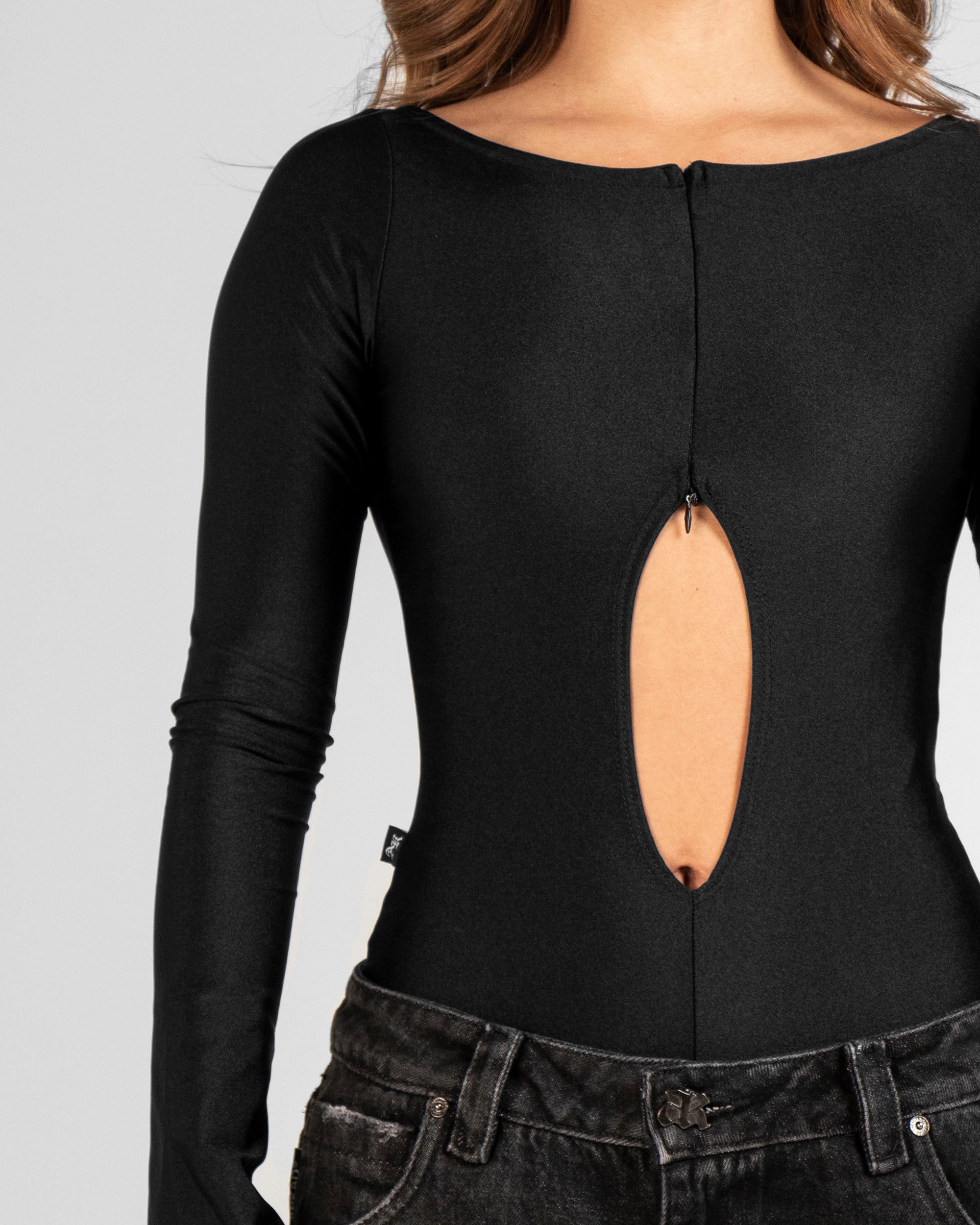 Bodysuit Hustler Negro Abertura